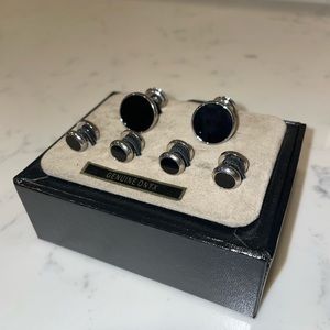 Jos. A. Banks Silver Onyx Cufflinks